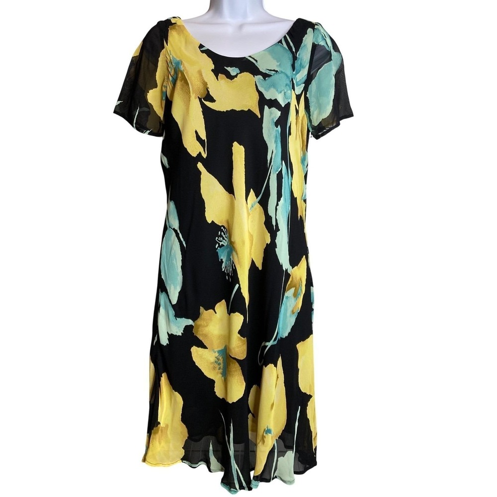 VTG 90s J. MCLAUGHLIN Womens Tropical Floral Dress‎ Est Sz S Coastal Nantucket